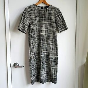 Theory Stretch Sweater Abstract Short Sleeve Dress
